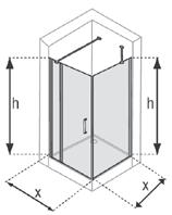 Oturma : 4,5 cm Uzatma Profilleri : 1,5 cm Yan Panel İçin Gereken Min. Oturma : 4 cm h: cm h: cm Maks. Özel h: cm Maks. Özel h: cm Maks. Özel h: cm x: 0-1.3 mm x: 0-1.3 mm x: 500-1.
