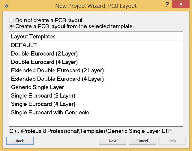 Create a PCB Layout from the selected template seçeneği onaylanırsa, PCB çalışma alanının hangi özelliklerde olacağı Layout Templates kısmından