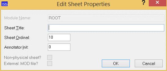 Edit Sheet Properties: Bu seçenek aktif olan (üzerinde çalışma yapılan) tasarım (çalışma) alanımıza başlık ve isim vermek için kullanılır. Bu seçenek çalıştırıldığında karşımıza şekil 2.