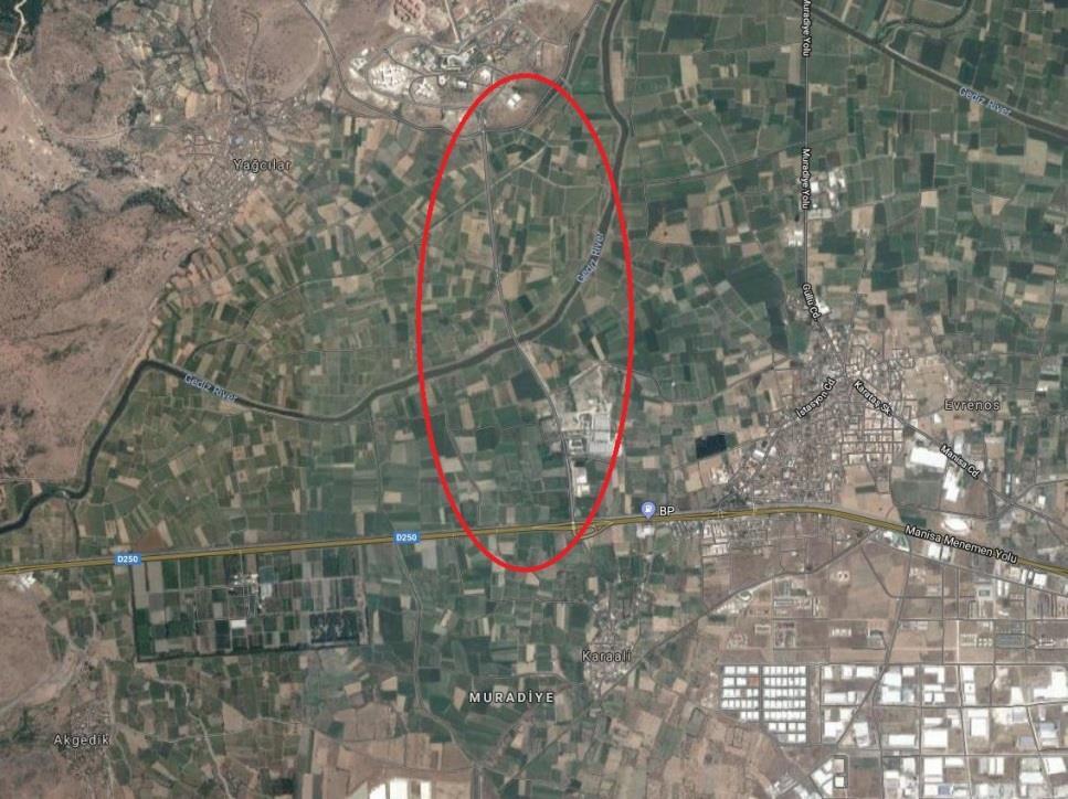 Mevcut Durumu Gösterir Hava Fotoğrafı 3- MÜLKİYET BİLGİSİ, KADASTRAL YAPI VE MEVCUT DURUM Plan değişikliğine konu olan taşınmazlar Manisa İli, Yunusemre İlçesi, Muradiye Mahallesi sınırları