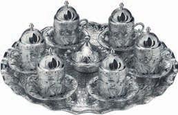 163-K Defne Yuvarlak 6 lı Kahve Seti / Tea Set for 6