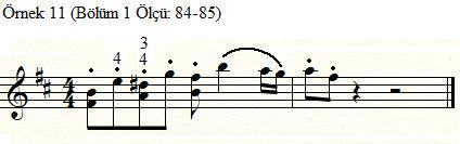 Konçertonun sadece üçüncü bölümünde onaltılık notalarda, iterek bağlı spiccato uygulamaları vardır.