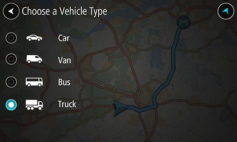 2. Araç Tipi öğesini seçin, ardından gösterilen listeden aracınızın tipini seçin. 3. Güvenliğiniz hakkındaki bilgileri okuyun ve ardından Tamam öğesini seçin. 4.