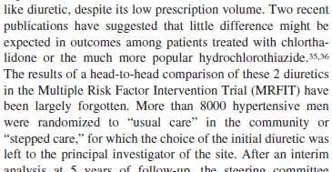 Hydrochlorothiazid(HCT) ile Chlorthalidone u(ct) karşılaştıran Multipl Risk Factor Intervention Trial(MFRIT) isimli çalışmada,8000