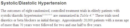 Yaşlılarda sistolik/diastolik hipertansiyon tedavisi 8 randomize çalışmada incelendi.