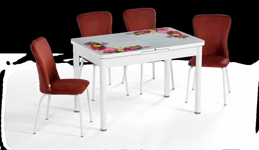 EN 945 CAMLI BUKET TAKIM / GLAZED BOUQUET SET MASA - TABLE / Temperli Cam Tempered Glass - Kolay Açılabilir Easy to Open - Uzamalı Masa Extended Table -