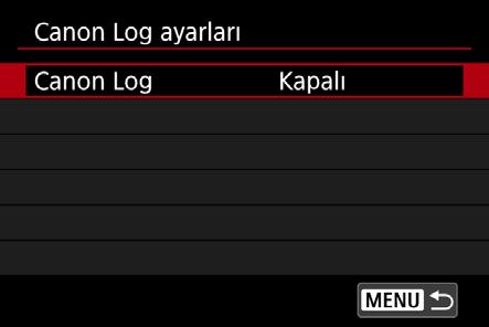 Post prodüksiyon sırasında arama tablosu (LUT), Canon Log ile video çekimine uygulanabilir. Canon web sitesinden LUT verilerini indirin: www.canon.com/icpd.