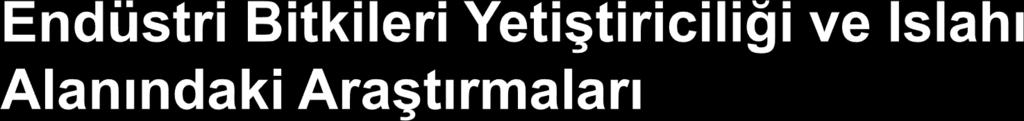 C.) Yağlı Tohumlu Bitkilerle ilgili çalışmalar: Yağ bitkilerinden başta ayçiçeği olmak üzere, Aspir, kolza ve ketenle ilgili çalışmalar yapılmış ve halen yapılmaktadır.