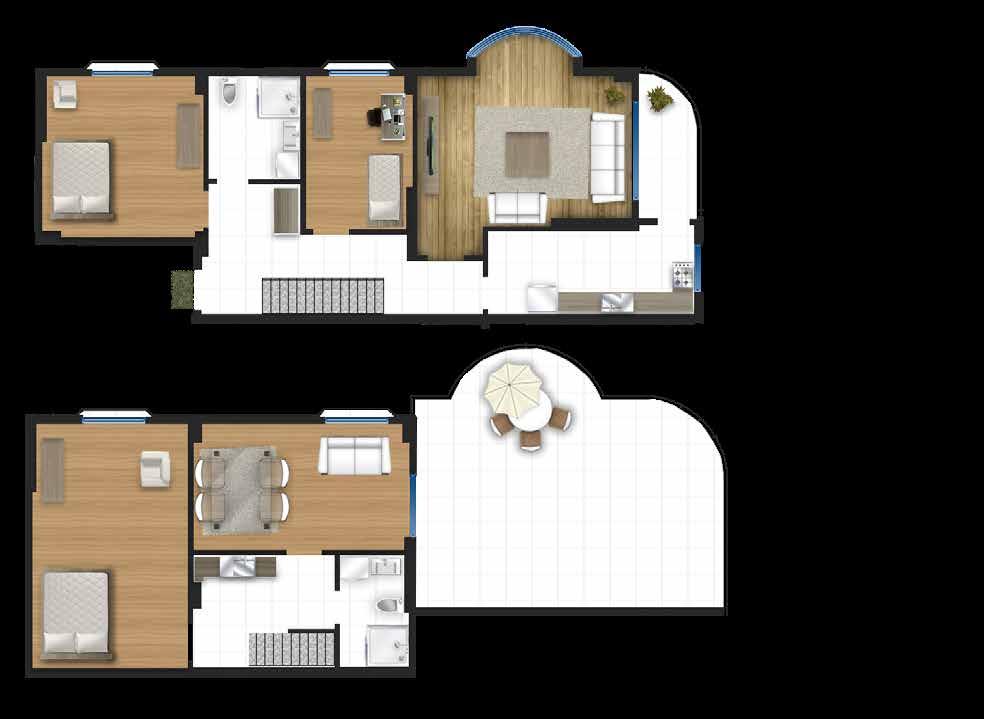 90 m2 1 Yatak Odası 1 2 Yatak Odası 2 3 Salon : 15.20 m2 : 11.30 m2 : 22.70 m² 1 Bedroom 1 2 Bedroom 2 3 Living Room : 15.