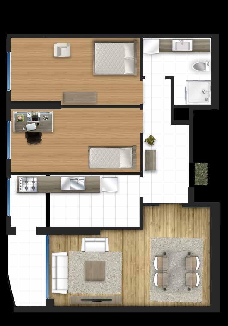 Giriş Giriş C Blok - Dublex Kat Daire Tipi 15 C Block - Duplex Floor Flat Type 15 6 7 7 6 1 Yatak Odası 1 Bedroom 1 2 Yatak Odası 2 : 10.60 m2 : 18.