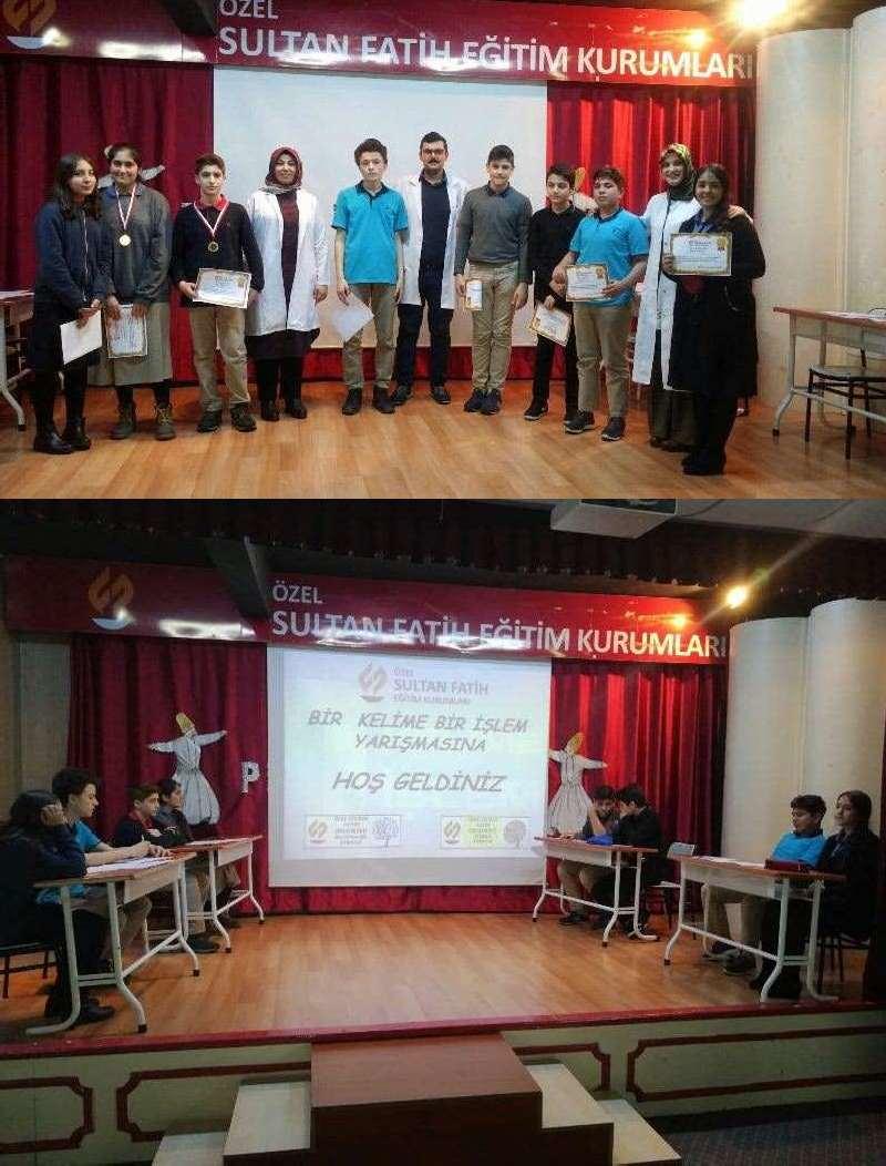 Sultan Fatih Ortaokulu, Türkçe ve Matematik zümrelerinin ortak çalışması ile 8. Sınıf öğrencileri arasında BİR KELİME BİR İŞLEM yarışması düzenlendi.