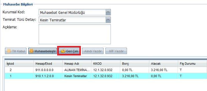 2.2. Muhasebe Birimi Kullanıcıları (Muhasebe Yetkilisi, Muhasebe Yetkilisi Yardımcısı, Veznedar) Tarafından Teyit İşlemi Yapılması Muhasebe birimi kullanıcıları, ilgili mevzuat hükümleri çerçevesinde