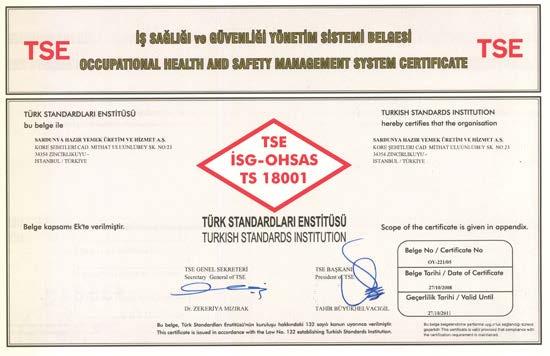 OHSAS 18001, kuruluşların mesleki İş Sağlığı ve Güvenliği risklerini kontrol etmelerine ve performanslarını iyileştirmesine imkân vermek üzere, İş Sağlığı ve Güvenliği Yönetim Sistemi ile ilgili