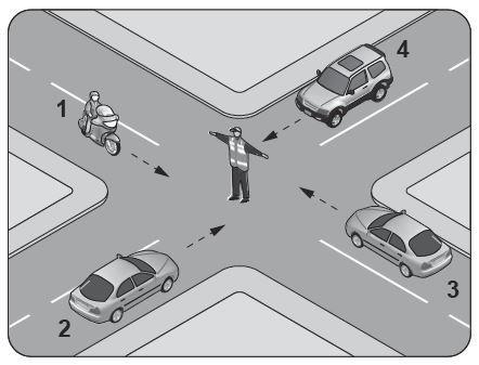 A) Yalnız 1 B) Yalnız 2 C) 1 ve 3 D) 2 ve 4 101-) Önündeki aracı güvenli ve yeterli mesafeden izlemeyen sürücü için aşağıdakilerden hangisi