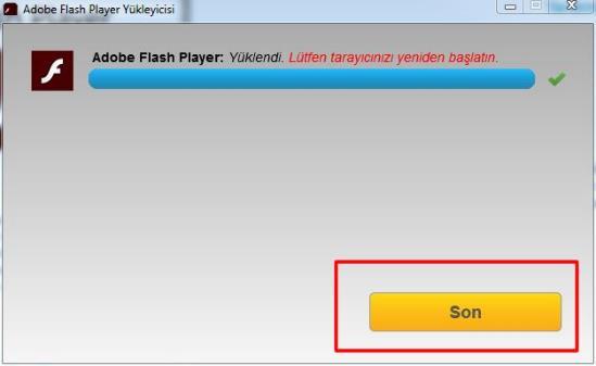 10) Dosyanın yüklenmesini bekleyiniz (Şekil-7.6). Yükleme tamamlandıktan sonra (Şekil-7.7), Son düğmesine basınız ve tarayıcınızı kapatıp yeniden açarak kaldığınız yerden devam ediniz. Şekil-7.