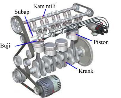Örneğin krank biyel mekanizmasındaki silindir, piston, biyel, krank birer uzuvdur. Silindir; içerisinde oluşan basıncı tutar. Piston; üzerindeki basıncı kuvvete dönüştürür.