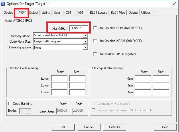 Şekil 15. Kristal osilatörün frekans seçimi 14) Output sekmesi seçilerek programın.hex dosyası oluşturması seçilir.