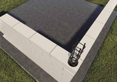 Köşe Bloklar Köşe blokları, TS EN 771-4 standardına uygun olarak üretilen, özellikle yığma binalarda duvar köşelerinde kullanılan, içindeki yuvarlak boşluğa demir donatı ve beton doldurularak