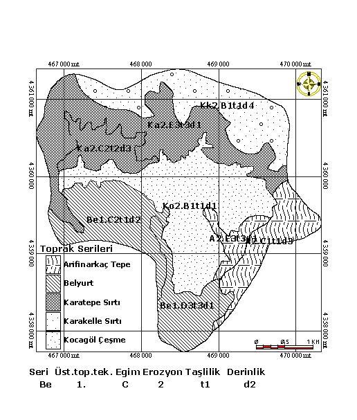 O Dengiz ve ark. / S.Ü. Ziraat Fakültesi Dergisi 21 (41): (2007) 74-84 83 Şekil 3. Araştırma alanına ait temel toprak haritası KAYAKLAR Baldwin, M., Kellog, E.C. ve Throp, J., 1938.