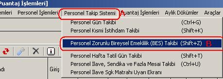 3- Puantaj hesaplatılma işlemleri yapıldıktan sonra Sigorta Matrahlarının % 3 (Kanuni olarak) kesilerek Zorunlu BES kolonunda yer alır.