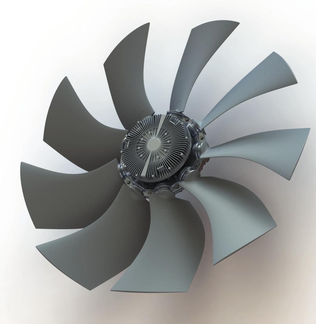 MxFlo (Karışık akışlı fan) Multi-Wing, özellikle motor soğutma uygulamaları için eksenel ve radyal hava akışlarının karışımı
