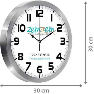 SAATİ AKAR SANİYE 30 x 30 cm METALİZE KASA MİNERAL CAM