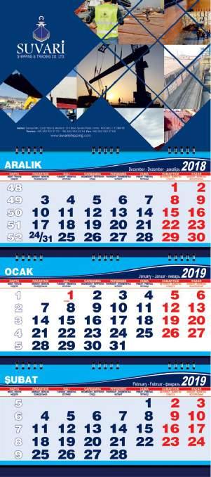 Exprint Blok: 31x42cm Reklam alanı: 31x21,5cm Yaprak  hamur 166419 Gemici Takvim ÜÇ