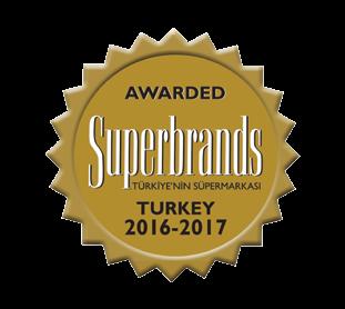 N O T L A R Üstün başarı gösteren markalara verilen Superbrands ödülünün sahibi olmaktan gururluyuz.