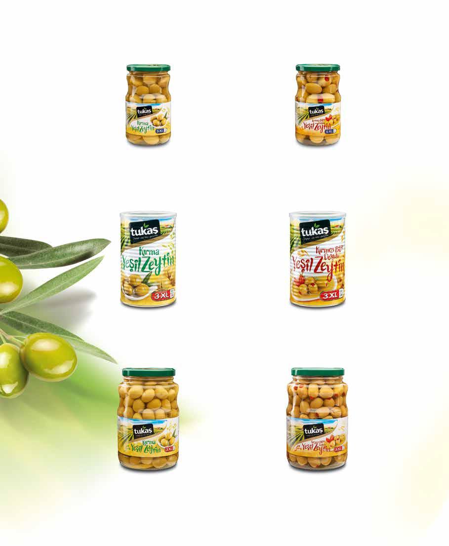 Domat Kırma Yeşil Zeytin (121-140) Cracked Green Olives (121-140 pcs/kg) Süzme Ağırlık/Drained Weight: 400 g Net Ağırlık/Net Weight: 720 g (720cc) Ürün Barkod/Product Barcode: 8697409145009 Koli