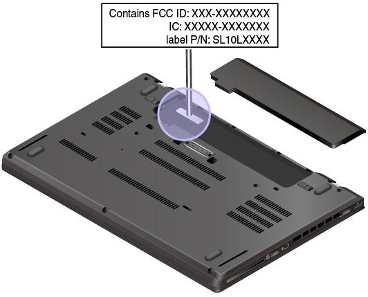 Bu etiketin içeriği, bilgisayarınızla birlikte gelen kablosuz modüllere göre değişiklik gösterir: Önceden takılmış kablosuz modülü için bu etiket, Lenovo tarafından takılmış olan kablosuz modülün
