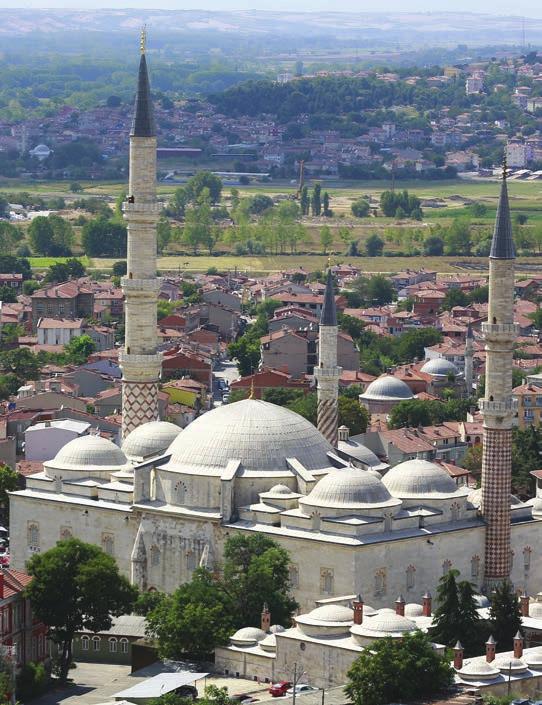 ESER Kent merkezinde yer alan Üç Şerefeli Cami 1443-1447 yılları arasında, Sultan (İkinci) Murat tarafından yaptırılmıştır.