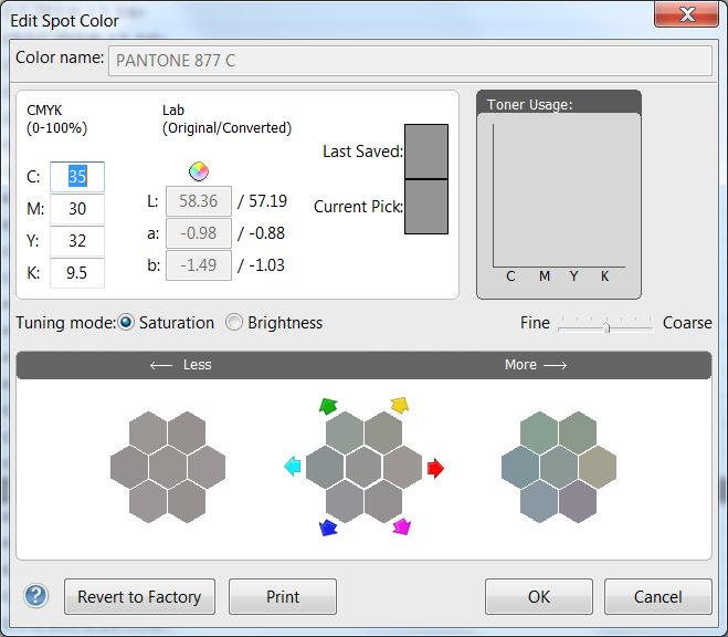 Fiery ile Spot Renk Optimizasyonu Fiery her hangi bir Spot Rengin optimizasyonu için seçilen rengin