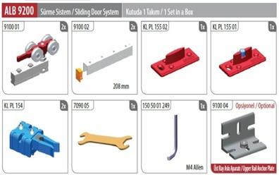 Üst Ray (9200) 00,00 22 9300 60 KG Ayarlı Katlanır Ağır Kapı