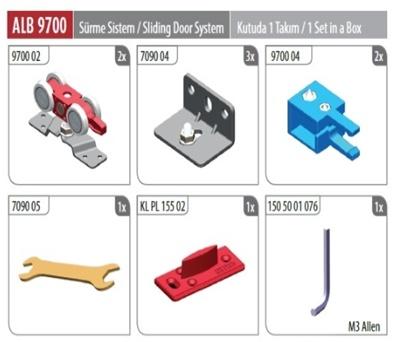 Üst Ray (7090) 5,0 20 7099 80 KG Ayarlı Sürgülü Kapı ek.