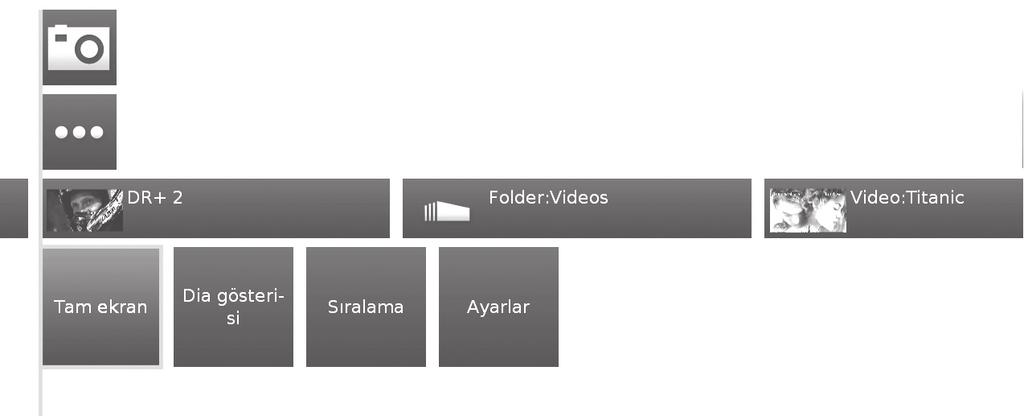 TV menüsü seçenekleri Fotoğraf modu JPEG (*.JPE, *.JPG) ve PNG formatındaki fotoğrafları TV'ye kopyalayabilirsiniz. Çeşitli kopyalama türleri kullanılabilir. 1 Fotoğraf menüsünü seçin ve OK'ye basın.