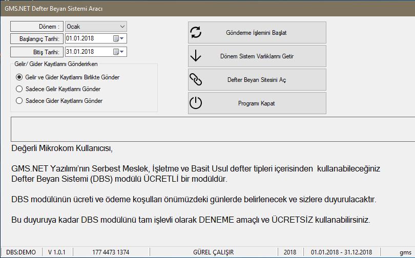 3. Defter Beyan Sistemi Gönderim Aracı Defter Beyan Sistemi Gönderim Aracı Gelir/Gider formlarında bulunan ve aşağıda gösterilmiş olan buton tıklanarak veya formdaki satırlar üzerinde iken