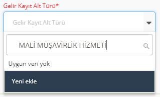 Girmiş olduğunuz yeni Hizmet Satış Türü eklenmiş olacaktır. Yukarıdaki örnekte anlatılan tanımlama sadece o sırada seçilmiş olan defter için geçerli olacaktır.