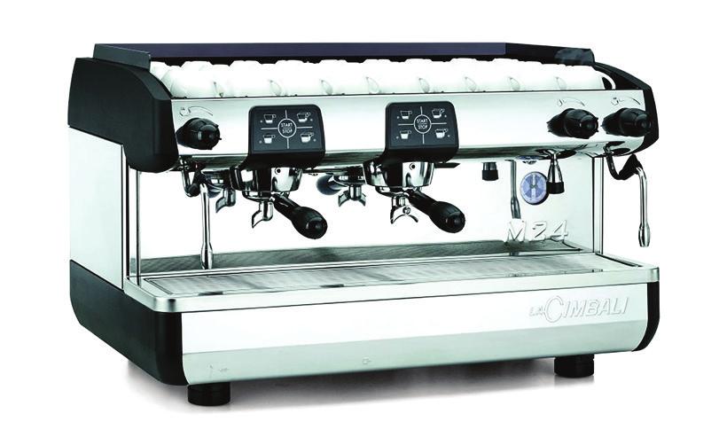 çelik sıcak su çubuğu 1 buhar çubuğu Boiler kapasitesi : 2,5 litre LA CIMBALI M21 JUNIOR One group of semi-automatic espresso & cappuccino machines Electronic coffee dosage recorder 1 stainless steel