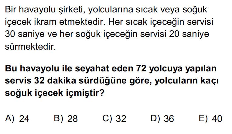 Soru-51 Bir kumbaraya bir sınıftaki öğrencilerin bazıları 10 liralık, bazıları 20 liralık atmıştır. Kumbarada biriken para 420 liradır.