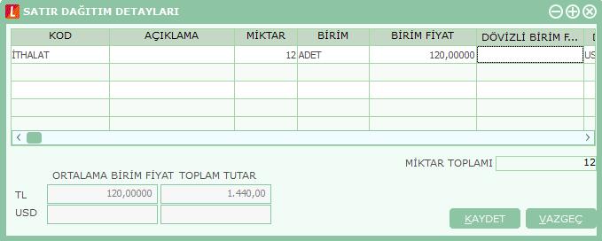 Malzeme Sınıfı Satır Tipleri Genel türdeki malzeme sınıfları altında yer alan malzemelere ait alım işlemleri için satır türü Malzeme Sınıfı seçilir.