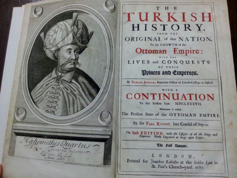 Osmanlı da Sivil Toplum Osmanlı üzerine ilk İngilizce kitap 1687 de Oxford Üniversitesi