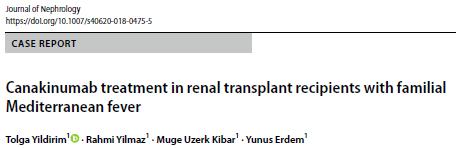 Olgu 2: 57y K, ESRD nedeniyle, 2 yıllık dializ sonrasında renal Tx yapılmış. Colc. 1X1+Pred.+MMF+Tacro./CSA verilmiş. FMF atağı gözlenmemiş. Colc. İlişkili myopati nedeniyle Colc kesilince atak olmuş.