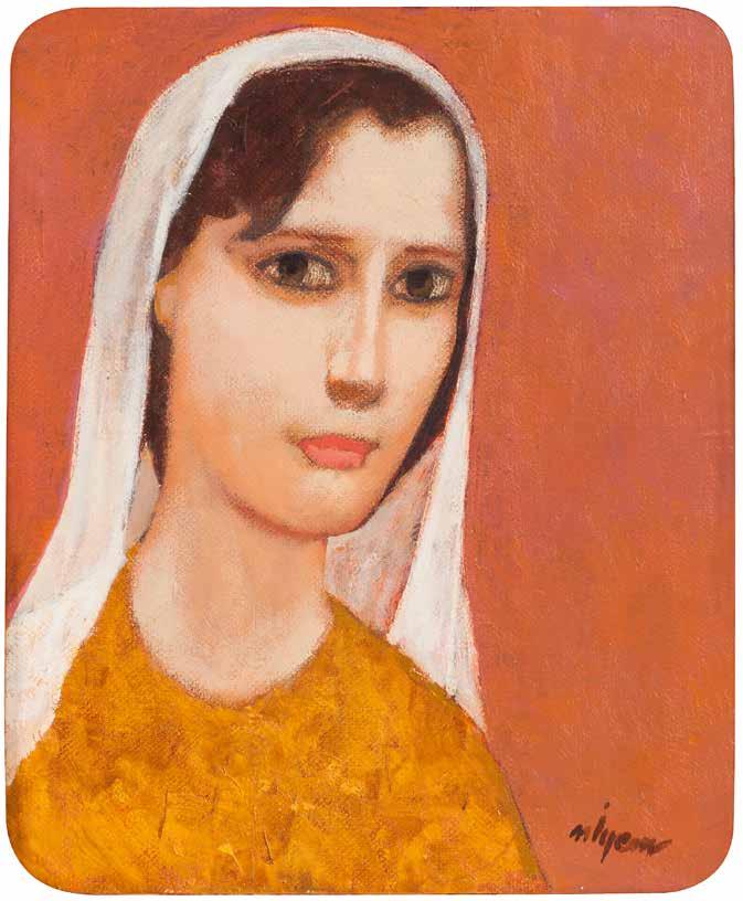 Göçmen Kadın Ayrıntılar: Yüzler Liman Sergisi nden başlayan portre resim duyarlığı, 1962 yılından başlayarak kadın yüzleri üzerinde çoğalan ürünlere evrilecektir İyem in sanatında.