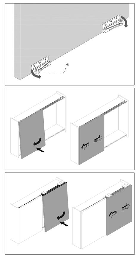 Kapak Montaj Seçenekleri / Door Montage Options 7- İlk olarak, iç kapak : alt izleyici kilitleri açılmalı First of all, internal door :must open bottom slider locks Üst ray kilitleri Upper rail locks