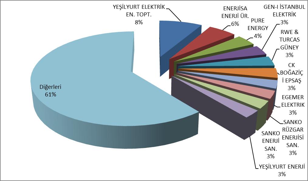 Şirket Bazında Dağılımı ve İlk 10 Şirketin Payı 12 Aralık 2017