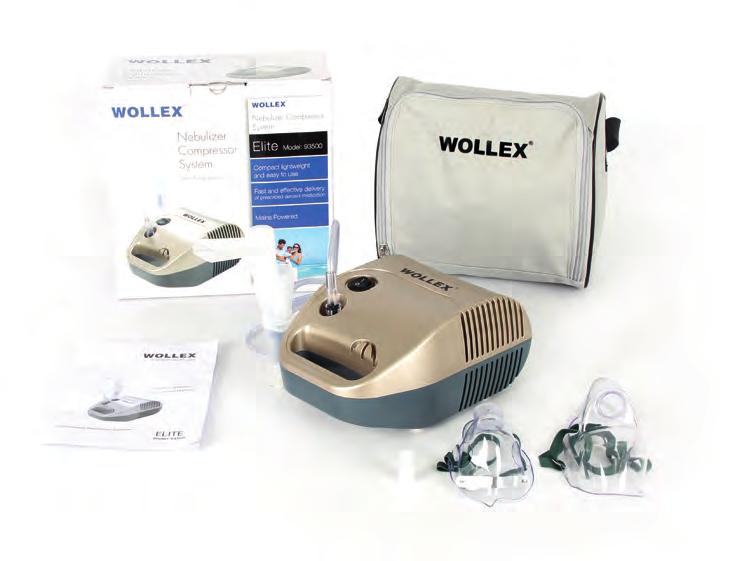 WOLLEX SAĞLIK ÜRÜNLERİ GRUBU Ventilasyonlu boru tipi yatak Pediatrik maske si WX-93500 Elite Kompresörlü Nebülizatör