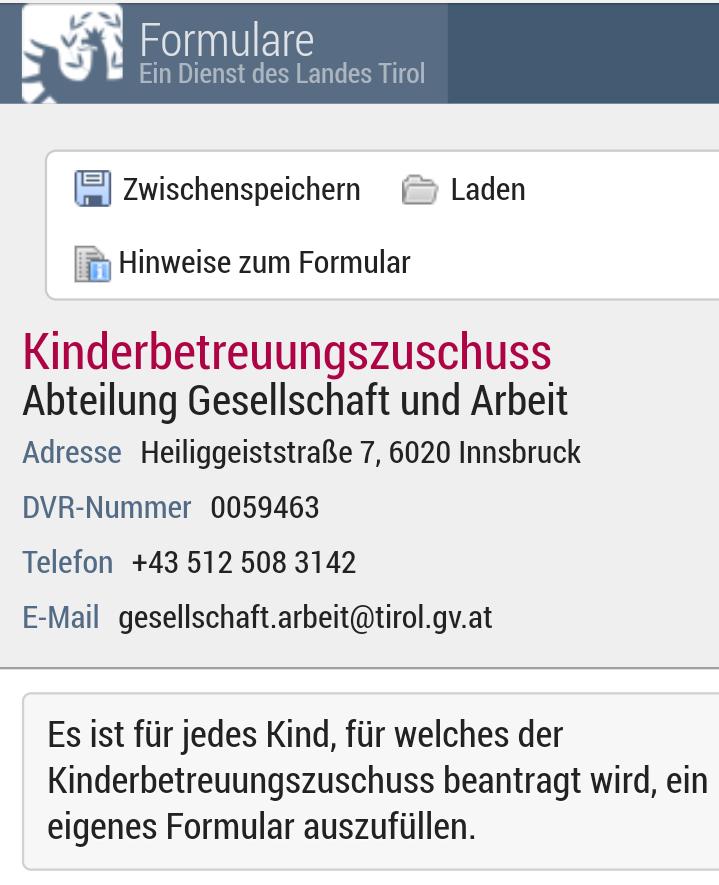 2. Online-Form Ara kayıt edin Yükleme Formlar hakkında açıklamalar Çocuk bakım yardımları Abteilung Gesellschaft