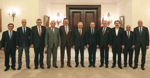 Türkiye - AB KİK üyelerinden Başbakan Yıldırım a ziyaret B aşbakan Binali Yıldırım, Çankaya Köşkü'nde TOBB Başkanı M.