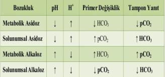 Değerlendirme Yaklaşımı 1. Ph değerine göre asidoz ya da alkalozu belirleyin. 2. Ph ile PaCO2 ilişkisine bakın. Ph ile PaCO 2 aynı yönde değişiyorsa olay metaboliktir.