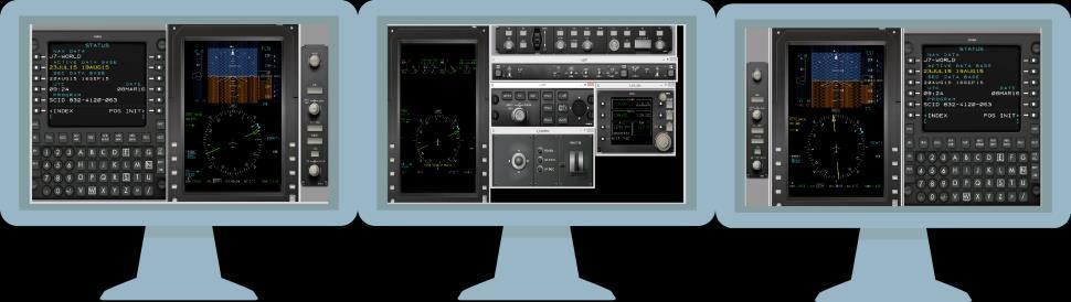 PFD ( Primary Flight Display) MFD (Multifunctional Display) DCP (Display Control Panel) FGP (Flight Guidance Panel) CDU (Control Display Unit) PFD, hava aracının durum ve dinamik uçuş verilerini;
